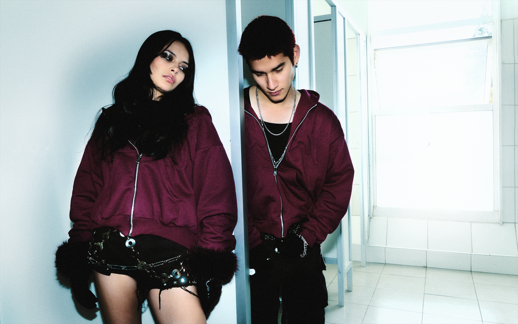 cherry reversible zip-up
