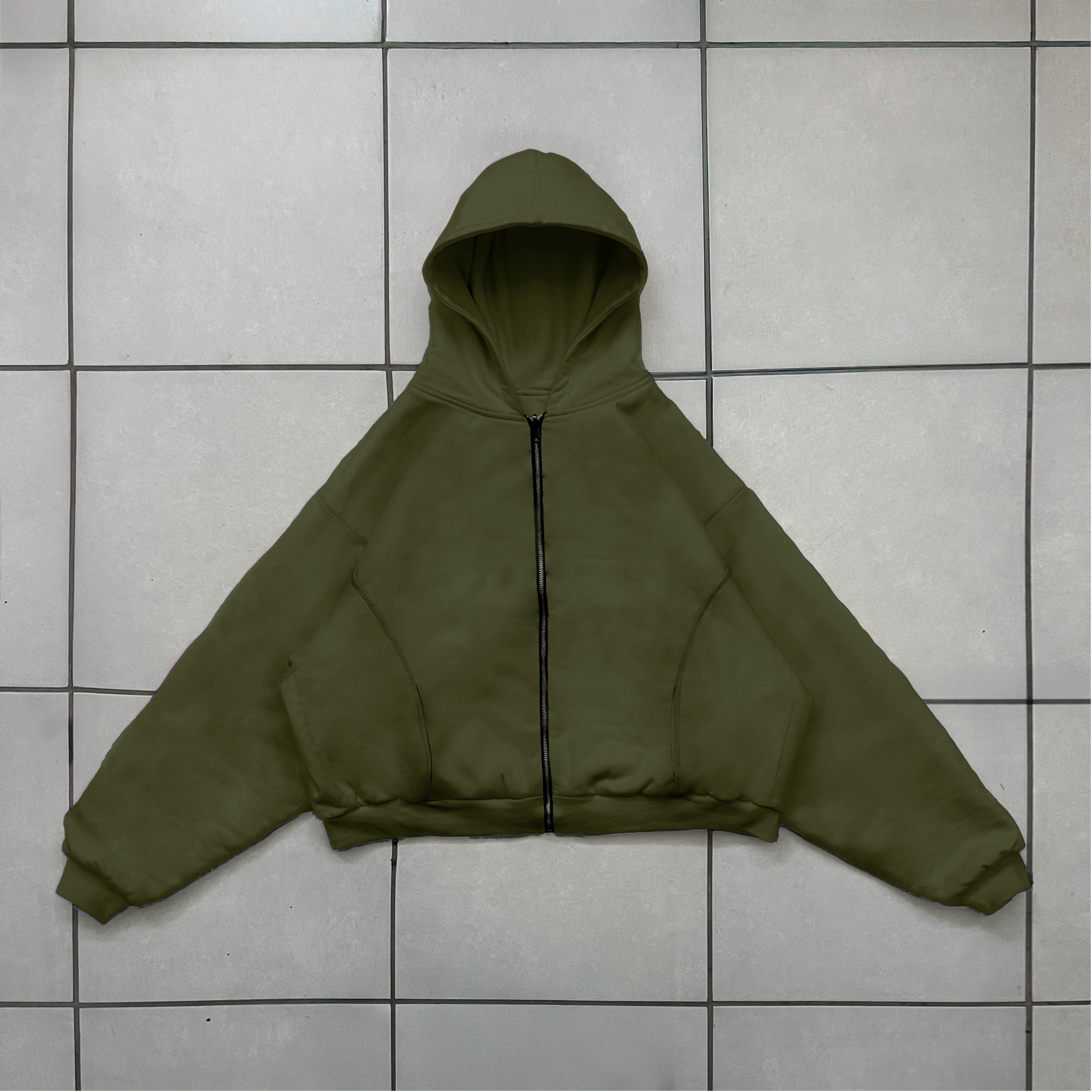 green reversible zip-up