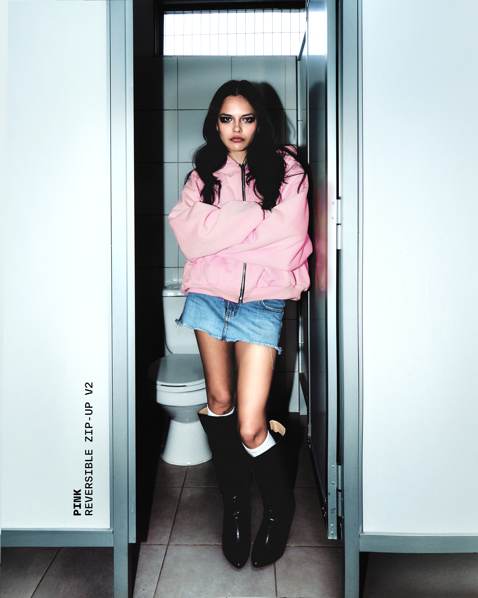 pink reversible zip-up