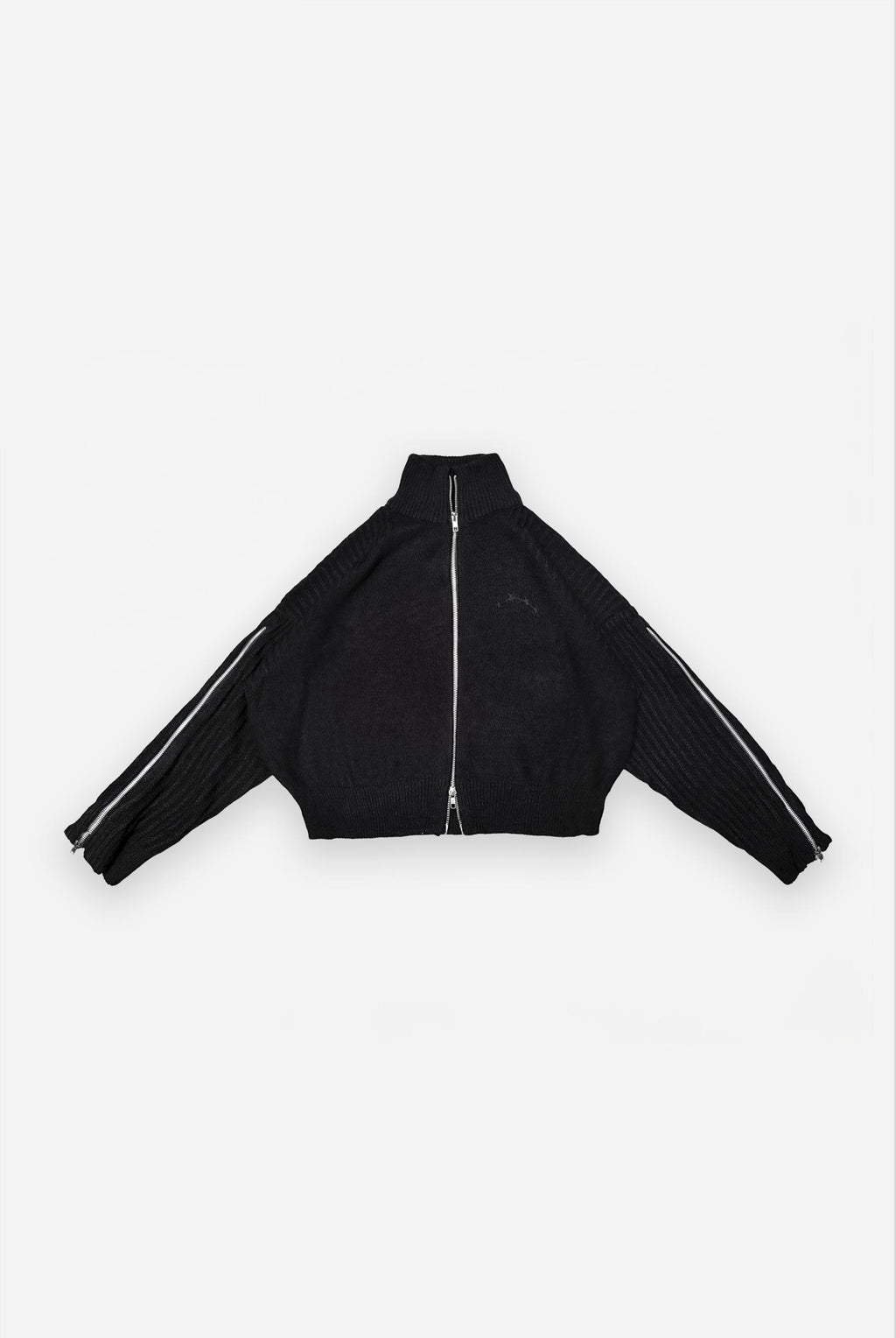 zipper black knit