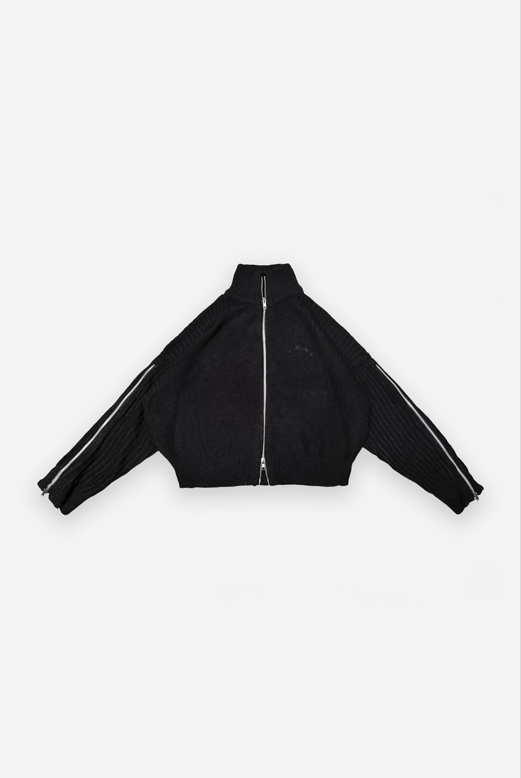 zipper black knit