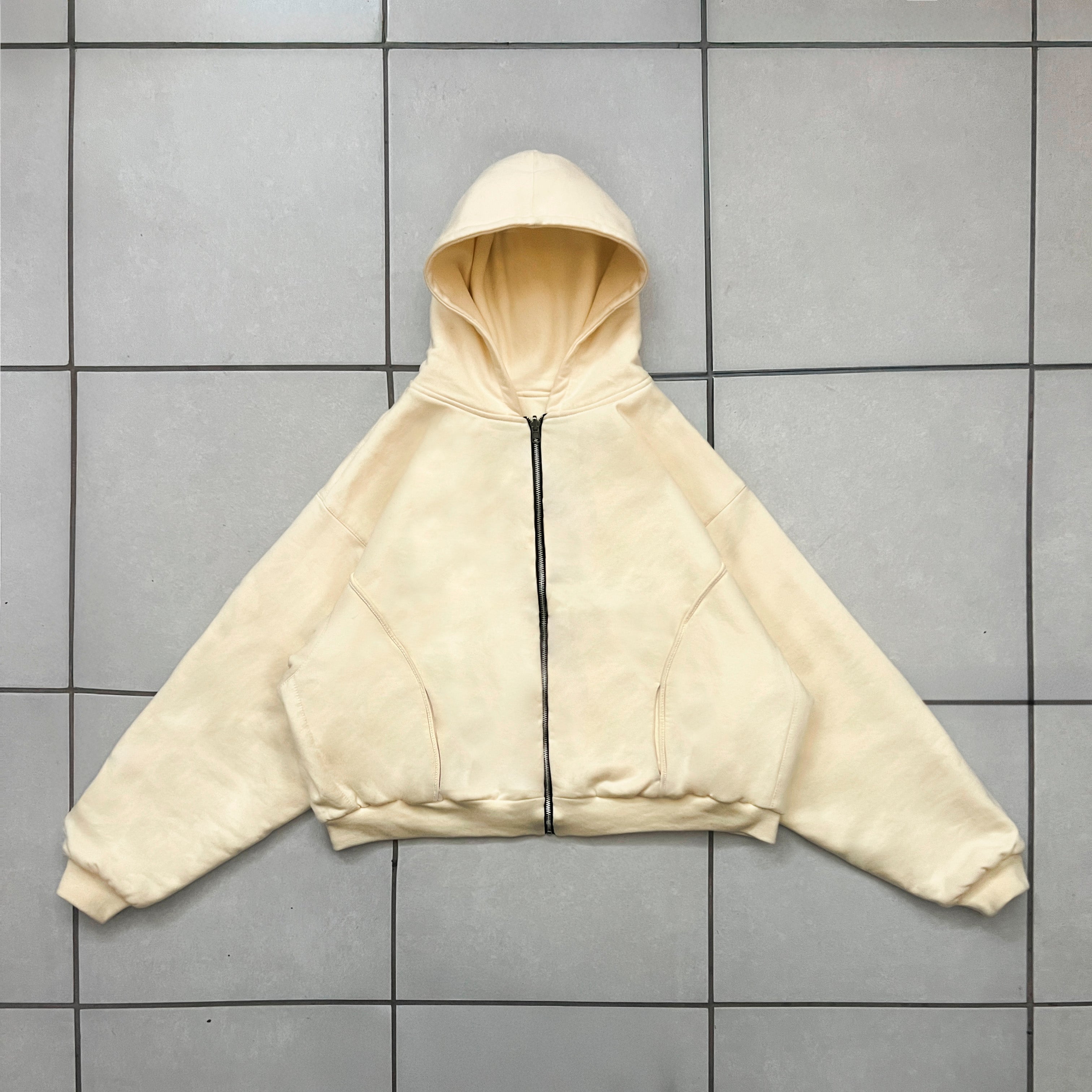 cream reversible zip-up